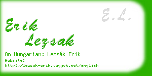 erik lezsak business card