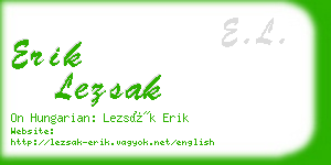 erik lezsak business card